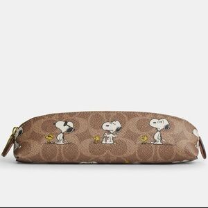 ** SOLD ** Coach Brown Snoopy Pencil Case